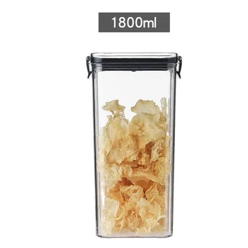 

Flour Cereal Large Capacity Home Keep Fresh Food Storage Box Reusable Jar Kitchen Clear Container Free Stickers Powder With Lid