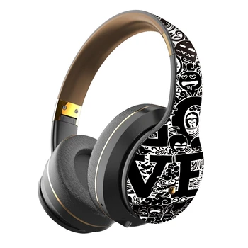 

Head Wearing Bluetooth Headset Folding Portable Graffiti Wireless Headphone Supports TF Card for Mobile Phone Computer Tablet-Bl