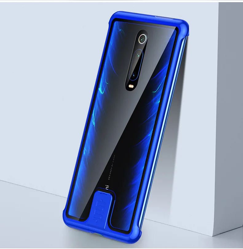 Синий Чехол Red mi K20 Pro, Алюминиевый металлический чехол для телефона s, для Xiaomi mi 9T Pro mi 9 T, закаленное стекло, задняя крышка, полуупаковка, ударопрочный корпус - Цвет: Синий