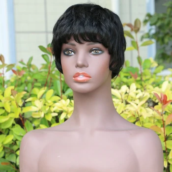 

Hairvev Full Machine Made Wigs European Short Wigs Milan Wave Wigs Human Hair Wigs Remy Hair Wigs For Women Natural Color Wigs