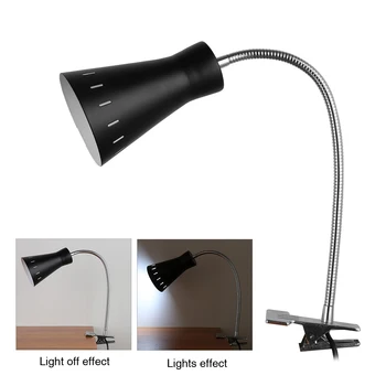 

Pull Line Switch Long Arm Study Eye Protection Home Bedroom Reading Light Clip On LED Desk Lamp With Clamp Flexible Office Metal