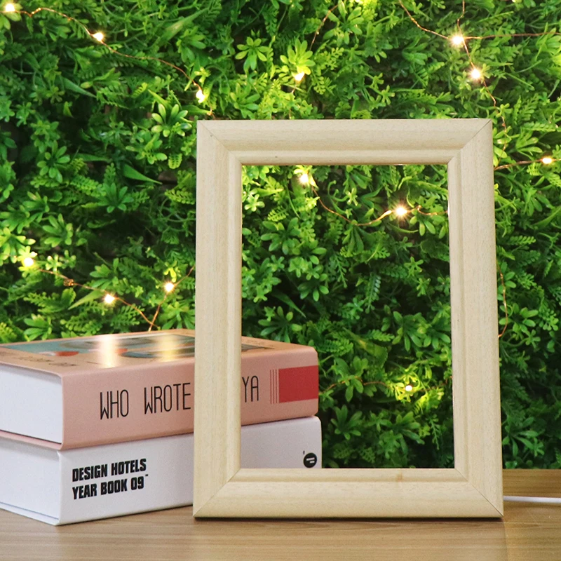 DIY стиль деревянная фоторамка диммер переключатель ночник для акрила
