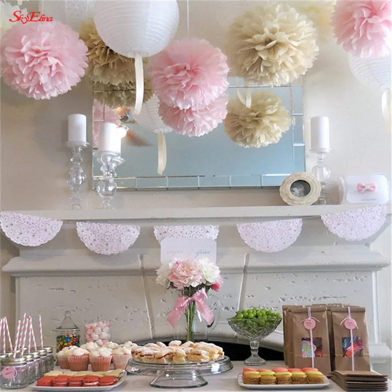 Wedding Decoration Events Accessories 15cm Pom Poms Tissue Paper Pompom Ball Party Supplies Baby Shower Birthday 10pcs 5z | Дом и сад