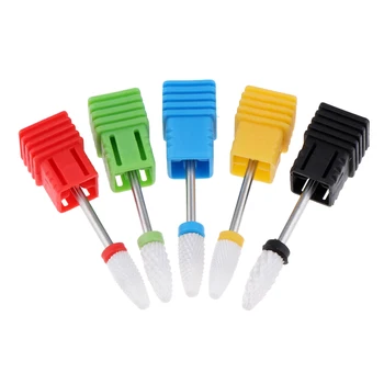 

Professional 3/32'' Shank Size - 5pc Small Barrel Ceramic Nail Bit Fine Grit - Nail Drill Bits for Elactric Machine