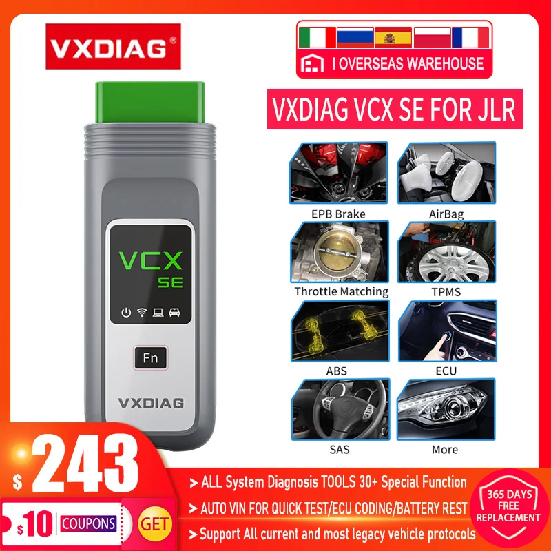 Диагностический сканер VXDIAG VCX SE DoIP для JLR SDD Wi-Fi OBD2 программирование |
