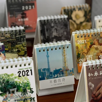 

16 design 2020-2021 Mini Van Gogh Oil Painting Desk Calendar Little Prince Calendar Schedule Annual Agenda Organizer Office