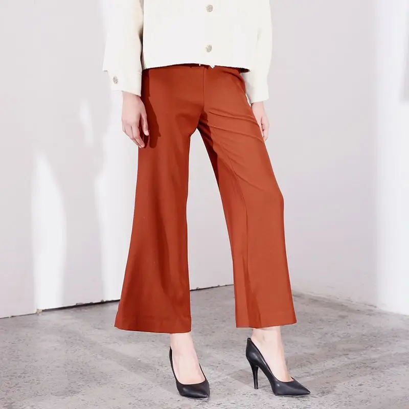 

2019 Autumn new arrival women's fashion wide leg pants women high waist slim thin drape pants autumn women 3K19686