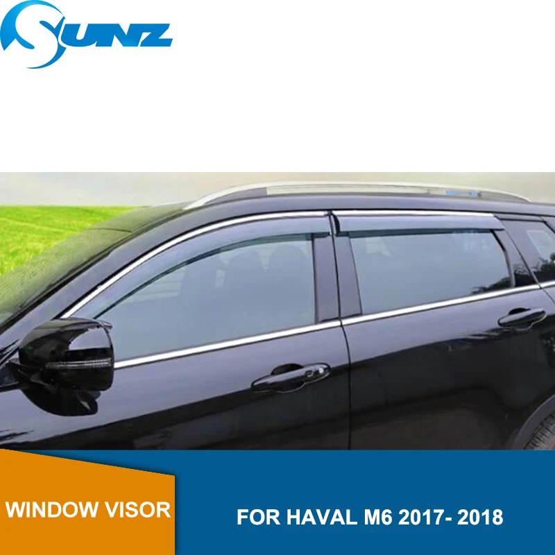 

Smoke Side window deflectors For Haval M6 2017 2018 Car window rain protector Window Visor Vent Shades Guard SUNZ