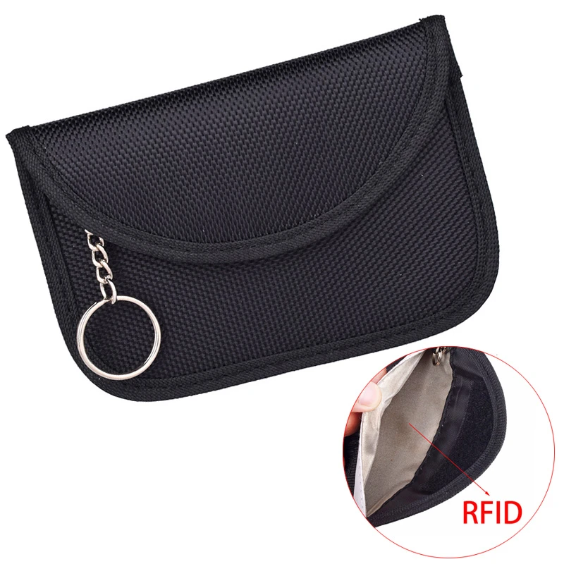 Car Key Fob Signal Blocker Case Flower Pouch Guard RFID Bag Cage Inlaid Zipper 