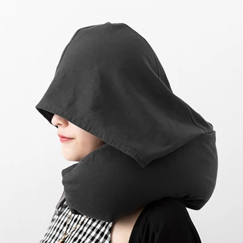 

U Shaped Car Neck Pillow Hat Travel Body Pillows With Car-Black