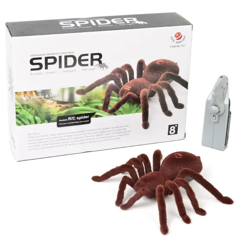 

Halloween 2CH Remote Control Scary Creepy Soft Plush Spider Infrared Realistic RC Tarantula Toy Kids Prank Gift