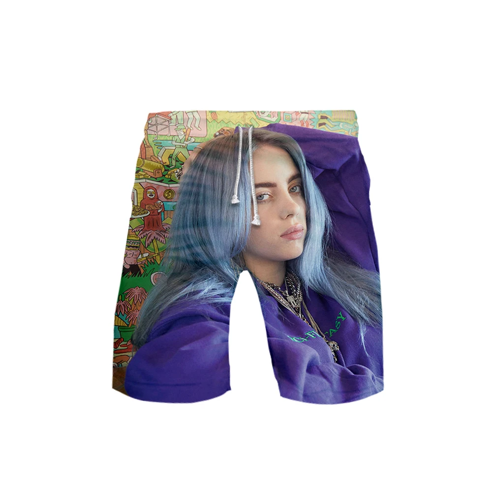 3D Billie Eilish, быстросохнущие шорты для плавания, шорты для мужчин, одежда для плавания, мужские купальные костюмы, Летние плавки для купания, пляжная одежда для серфинга