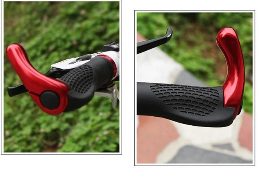 1 Pair MTB Ergonomic Mountain Bike Bicycle Grips Bar End Handlebar Grips Soft Rubber Push on Anti-Skid Parts Cycling Grips 
