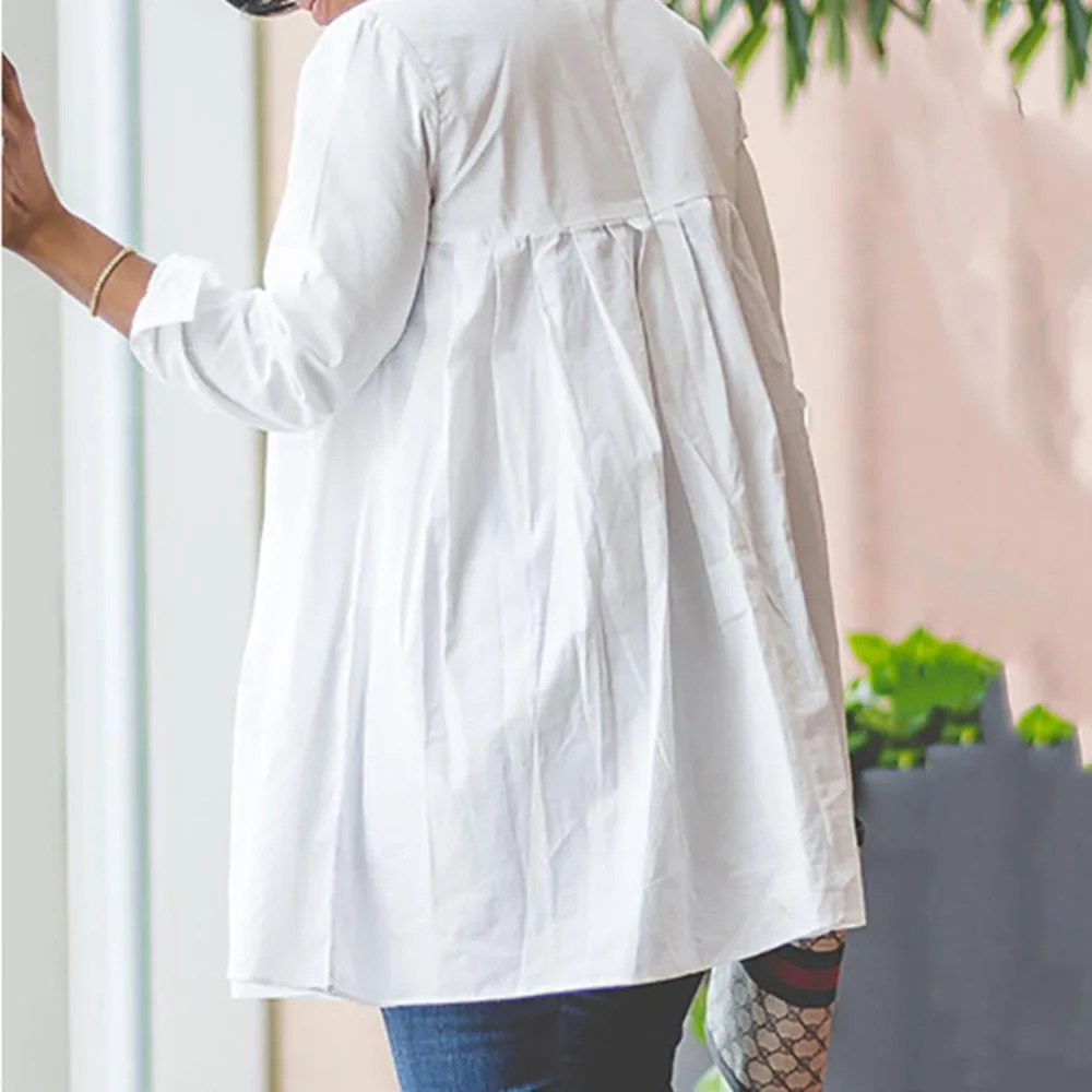 Blouse Tops 2020 Autumn Plain Office Lady Work