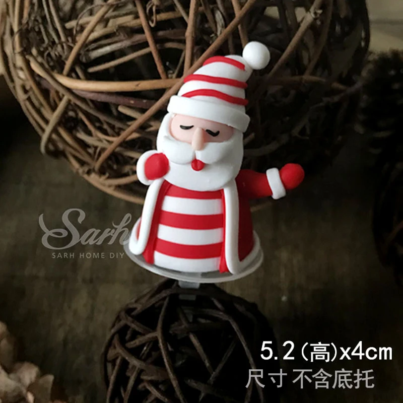 Stripe Santa Claus Санта Клаус бумажный Топпер на торт из глины снеговик украшения Железный Xmax дерево Merry Рождество Вечеринка десерт принадлежности выпечки Любовь Подарки - Цвет: Stripe Santa Claus