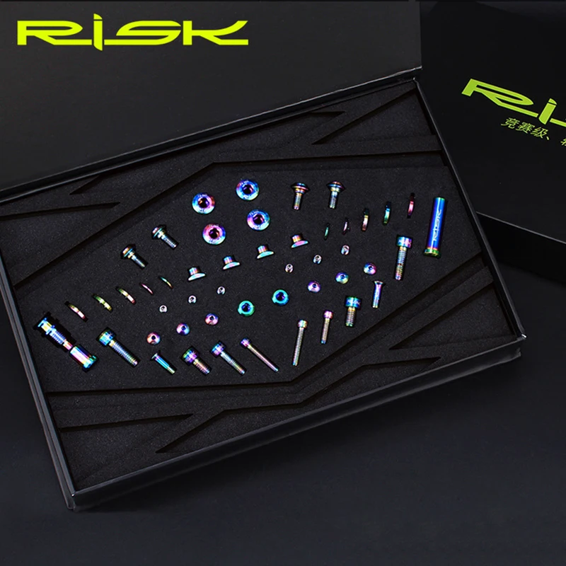 

RISK 49Pcs Screw Kit Titanium Bicycle Screws Bolts Set For UT R8000 Bike Derailleur System 255*170*34mm bike accessory