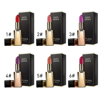 

Luxury Queen Silky Matte Lipstick 6 Colors Moisturizer Waterproof Lasting Natural Rouge Gold Lip Stick Beauty Cosmetics Makeup