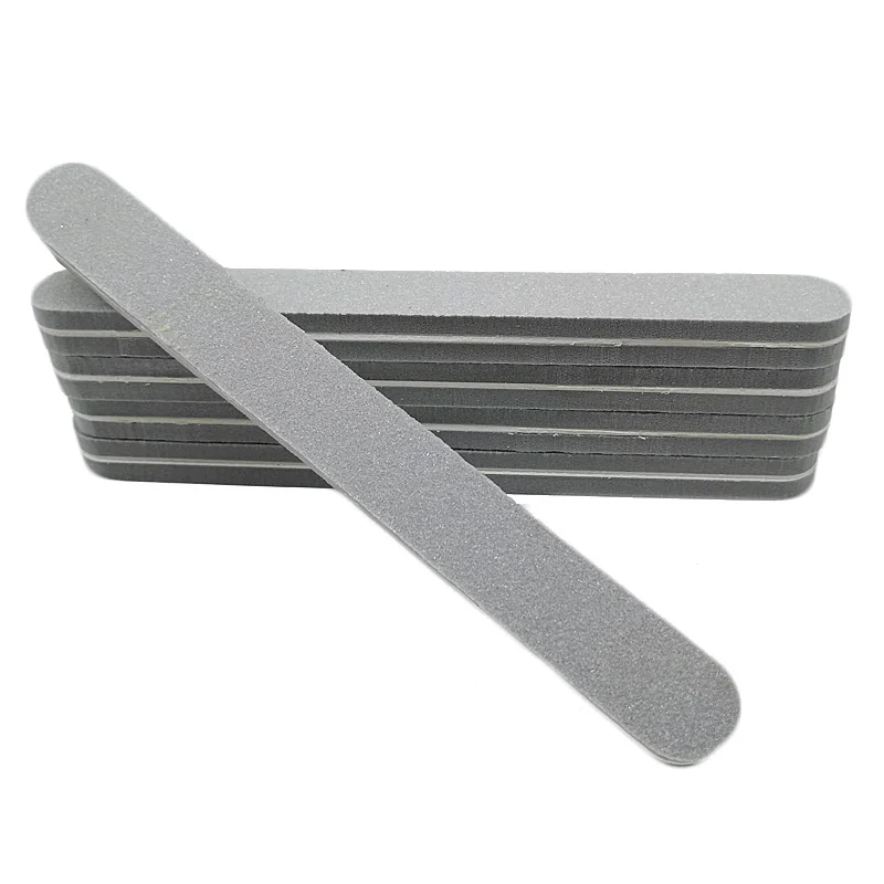 10pcs/lot Sponge Double Side Nail file buffer 100/180 Of Trimmer Buffer lime a ongle Nail Art Tool Washable Buffing Sanding File - Цвет: Grey