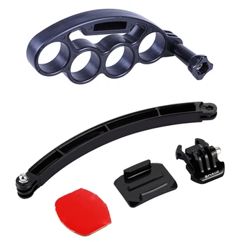 

PULUZ for Go Pro Accessories Handheld Fingers Grip Monopod Stick & PULUZ Motorcycle Cycling Helmet Extension Arm Kit