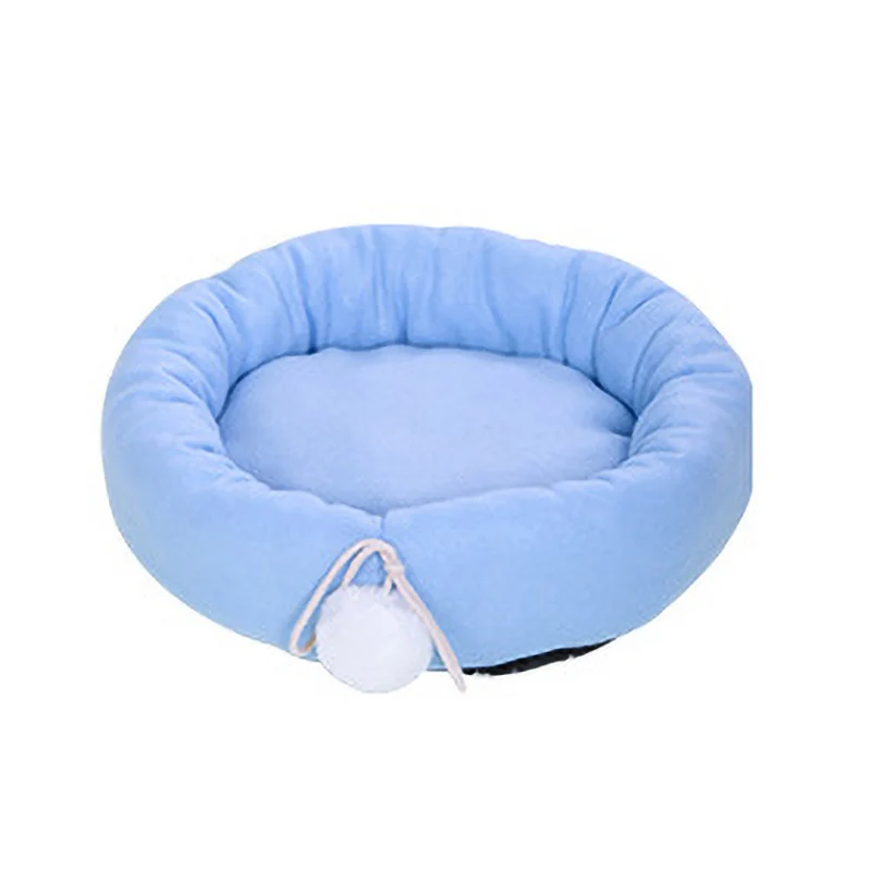 blue Собака кошка Круглый дышащий лежак диван кошка кровать для кошек собаки супер мягкие плюшевые прокладки коврик для собак кровать для собак моющийся коврик для кошек кровать - Цвет: blue