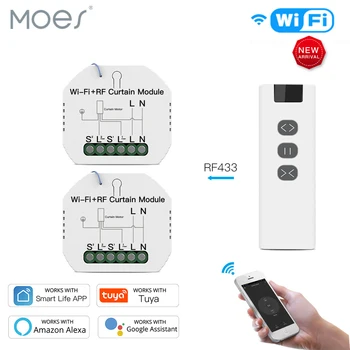 

WiFi RF Smart Curtain Module Switch for Electric Roller Shutter Motor Tuya Wireless Remote Control Work with Alexa Google Home