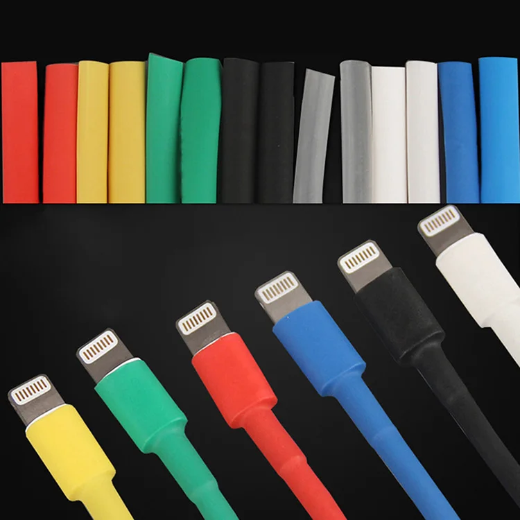 12 шт./пакет Универсальный терм усадочная трубка рукав USB 5 6 для iPad протектор 7 XS X XR Органайзер iPhone 8 зарядный кабель C7Z8