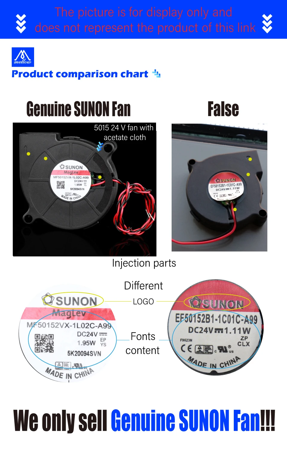 belt 3d printer Mellow Exclusive Sunon 3D Printer Blower Fan 5015 24V 0.41A Double Bearing Fan Centrifugal DC Cooling Turbo Fan 5015S epson printer head
