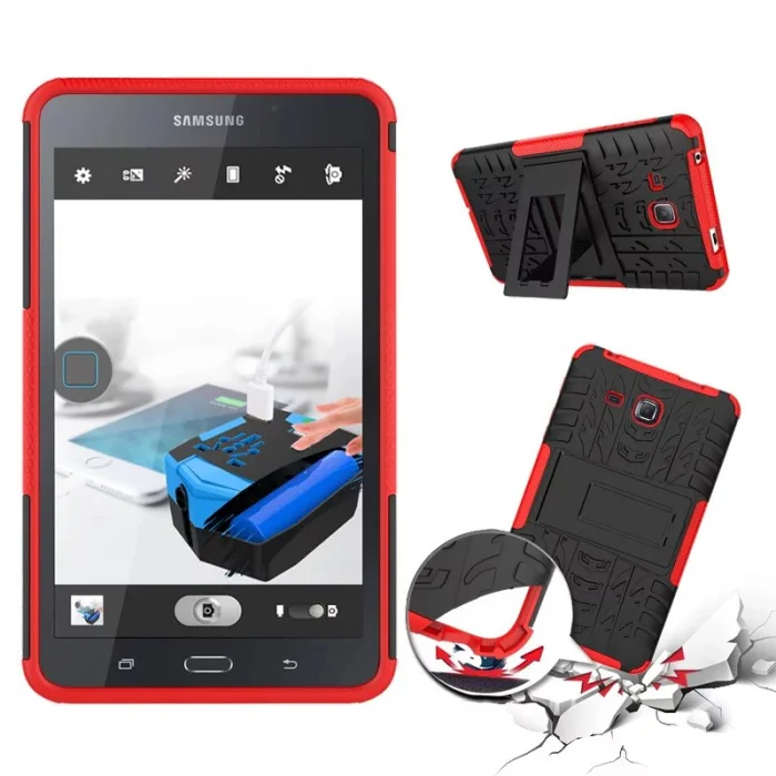 Гибридная армированная стойка силиконовый чехол для планшета для Samsung Galaxy Tab A A6 7,0 T280 T285 SM-T280 SM-T285 защитный корпус - Цвет: red
