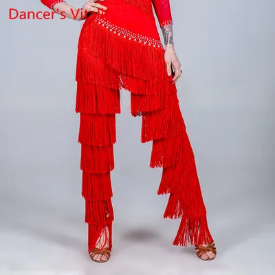 Only Pants as Photo Для женщин с кисточками; босоножки со стразами; Топ и штаны; брюки Одежда для латинского танца на шесте Самба Танго, ча-ча, Танцы этап конкуренции наряды - Цвет: Only Pants as Photo