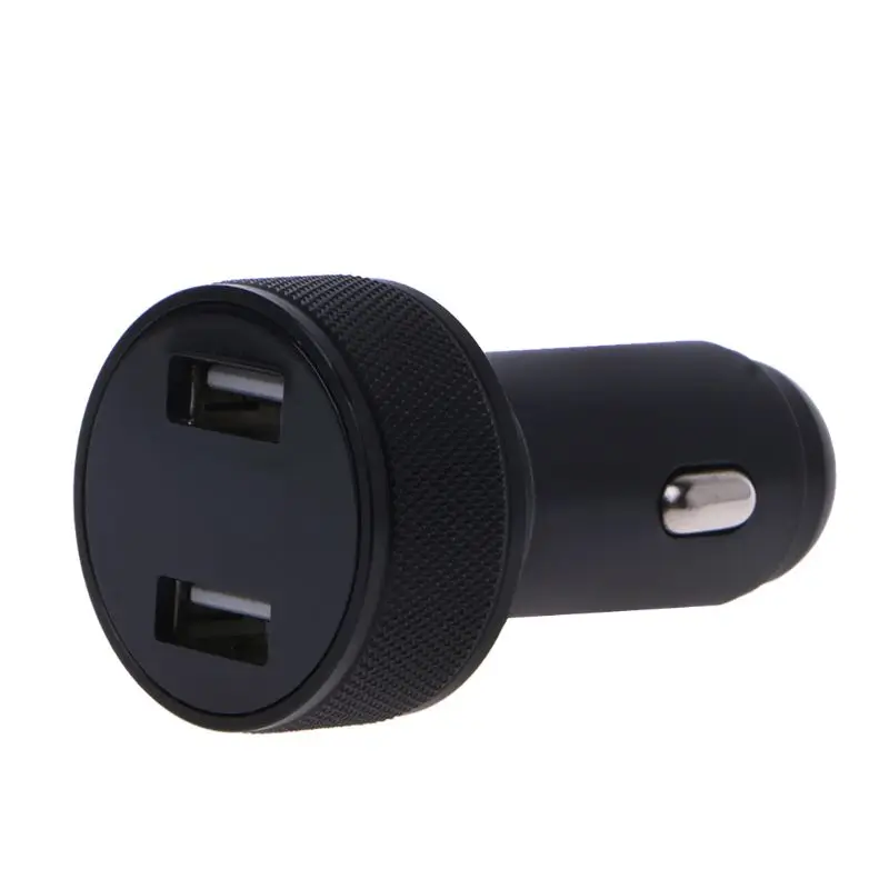 3.1A мини алюминиевый сплав двойной USB автомобильный адаптер зарядного устройства для телефона для iPhone samsung Galaxy Xiaomi huawei смартфонов - Цвет: Черный