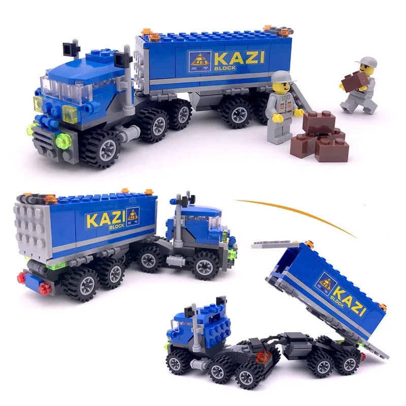 

Best Sale City Fire Fighting Excavator Transport Dumper Truck Legoed Model Building Blocks Enlighten Toys For Children Gift