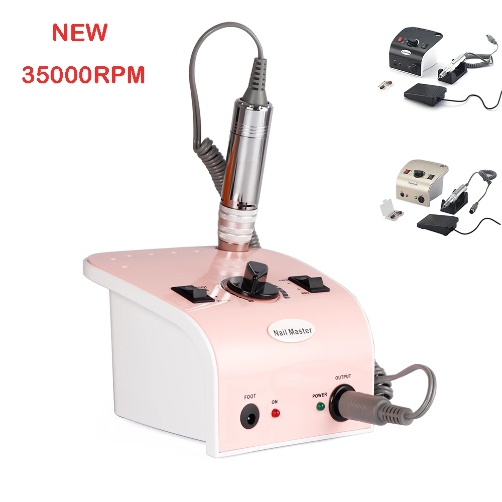 Upgrated 35W 35000 RPM Electric Manicure Machine Metal Manicure Pen Nail Drill Bits Cutter for Manicure Nail Pedicure File