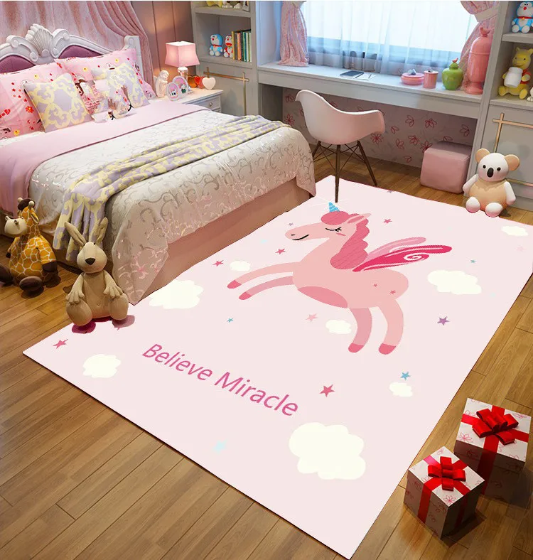 Новые детские игровые фланелевые ковры для гостиной, вертикальные 3D принтованные ковры с розовым рисунком для мальчиков и девочек