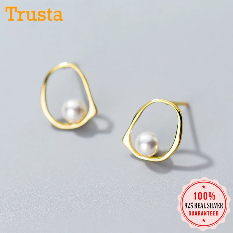 Trusta, 925 пробы, серебряные ювелирные изделия, женские модные милые Полые серьги-гвоздики для девочек, детей, леди DA07