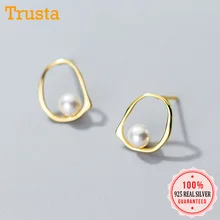 Trusta, 925 пробы, серебряные ювелирные изделия, женские модные милые Полые серьги-гвоздики для девочек, детей, леди DA07