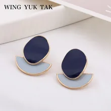 Крыло ЮК так многоцветные геометрические серьги-гвоздики с эмалью брендовые модные очаровательные брендовые ювелирные изделия корейские серьги оптом