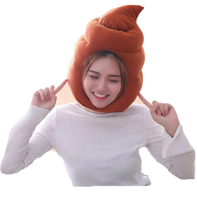 Japanese Cute Plush Stool Headgear Hood Hat Plush Toy Birthday Stuffed Cap Gift