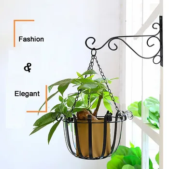 

25x20cm 2pcs Metal Plant Bracket Hanger Holder Plants Wall Hanging Hook For Home Garden Planter Balcony Decoration Z0630