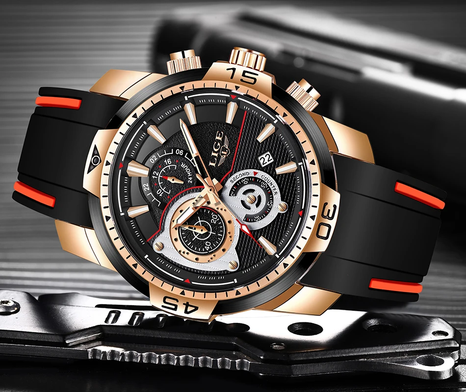 2022 LIGE Men Military Watches Luxury Creative Sport Watch Male Top brand Waterproof Quartz Watches Mens Clock Relogio Masculino