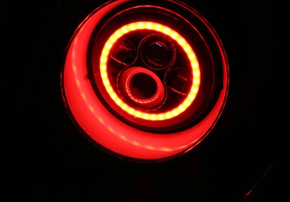 1 комплект белый DRL Красный указатель поворота Halo Led 7 дюймов фары Halo 4 дюйма Противотуманные фары для Jeep Wrangler JK JUK 2/4 двери