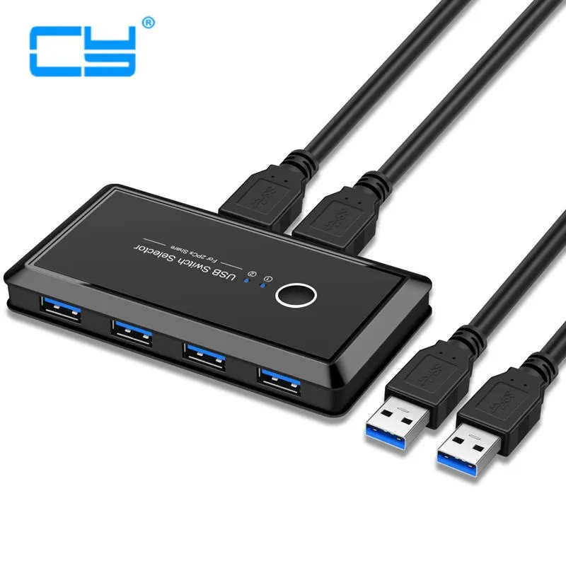 KVM USB 3 0 переключатель 2 порта ПК с общим доступом 4 устройства для клавиатуры мыши