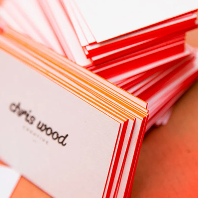 90x54 мм 600gsm Плотная хлопковая бумажная визитная карточка с цветным напечатанным краем специальный дизайн печать бизнесменов