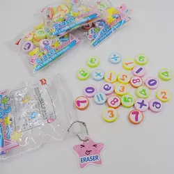 [YI Чжэн] (2 пакетов/лот) милые школьные принадлежности корейский канцелярские мини Алфавит Номер карандаш резинки для детей каваи подарки