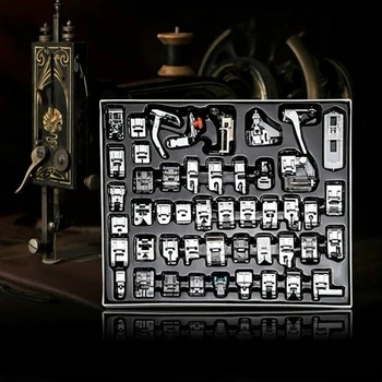 

48pcs Sliver Presser Feet Kit Sewing Machine Metal Presser Foot Feet Tool Set Brother Singer Sewing Machines Foot Tool Accessory