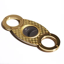 Новинка, 1 шт., золотой нож из нержавеющей стали для обрезки сигар с тканевой сумкой, Подарочная коробка, портативные аксессуары для курения, мужские гаджеты