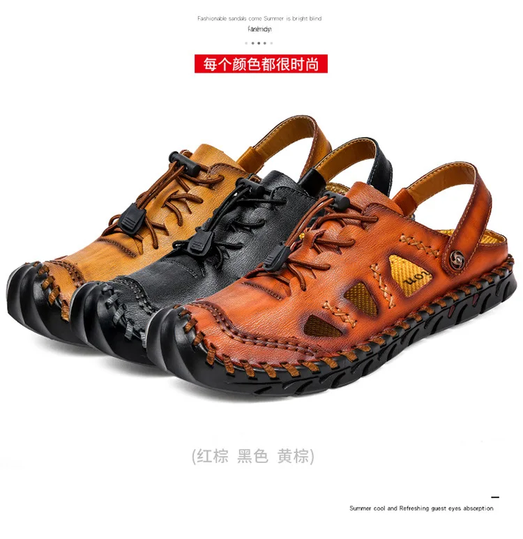 COWCOM 48 Women Man Geunine Leather Sandals Slippers Authentic Leather Sandal Hand-made Shoes Supply Men's Shoes CLK-1906