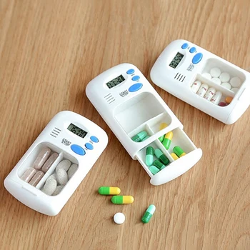

Mini Draagbare Pill Herinnering Drug Alarm Timer Elektronische Pill Box Organizer Led Display Wekker Herinneren Kleine Ehbo-kit