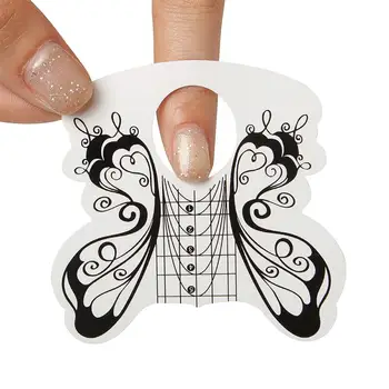 

200pcs Butterfly Acrylic UV Gel Nails Extension Nail Guide Stickers Nail Tips Forms Nail Art Tools