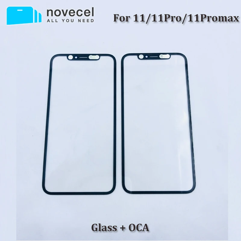 

5pcs/Lot Novecel 2 in 1 A+ Front Screen Outer Glass with OCA for iPhone 11 11Pro 11Promax LCD Screen Glass Replacement