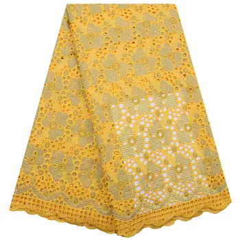 

Kalume Swiss Voile Lace In Switzerland Yellow High Quality African Dry Lace Fabric 100% Punch Holes Cotton Lace For Party 1826